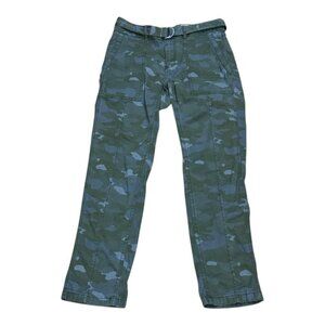 Anthropologie The Wanderer Pants Womens 26 Camo Straight Utility Cargo Belted